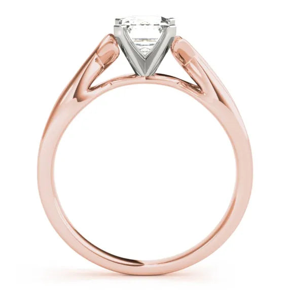 Twisted Vine Rose Gold Emerald Cut Engagement Ring
