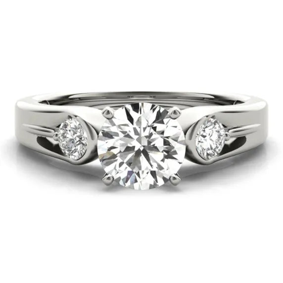 Dublin 3 Stone Rose Gold Asscher Cut Engagement Ring