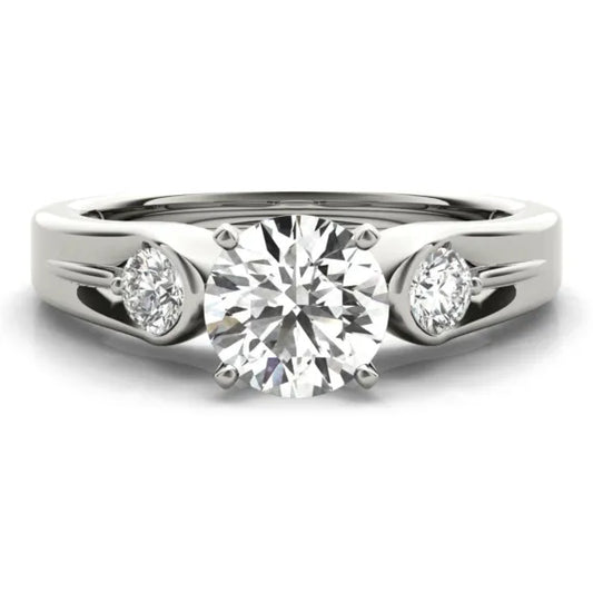 Dublin 3 Stone Rose Gold Asscher Cut Engagement Ring