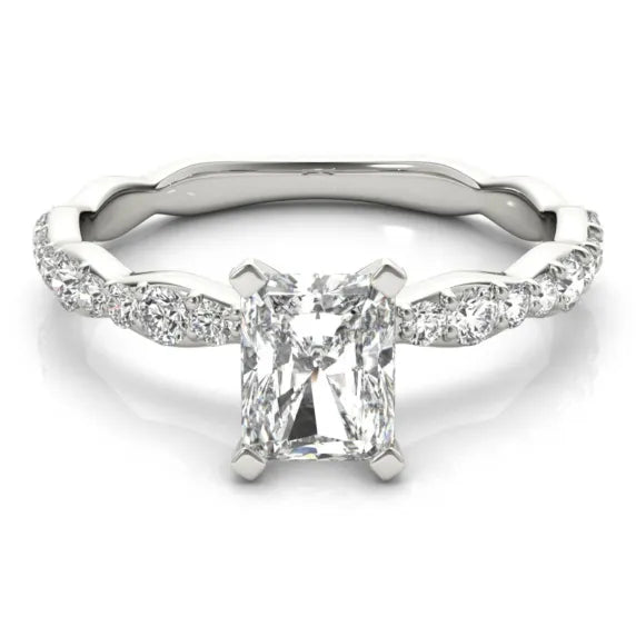 Barcelona White Gold Radiant Cut Engagement Ring