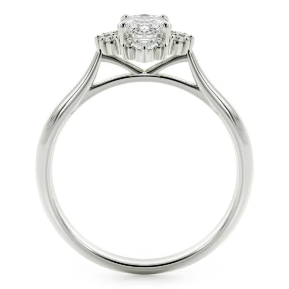 Pirouette Halo White Gold Marquise Cut Engagement Ring