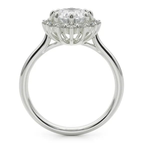 Katherine Ring - 14k White Gold Oval Cut Engagement Ring
