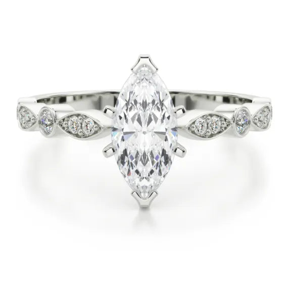 Renee Classic White Gold Marquise Cut Engagement Ring