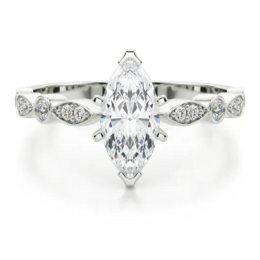 Renee Classic White Gold Marquise Cut Engagement Ring