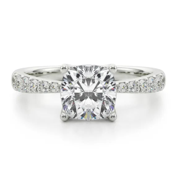 The Melina White Gold Cushion Cut Engagement Ring
