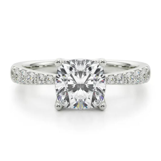 The Melina White Gold Cushion Cut Engagement Ring