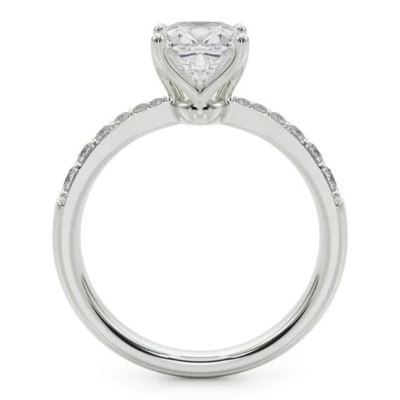 The Melina White Gold Cushion Cut Engagement Ring