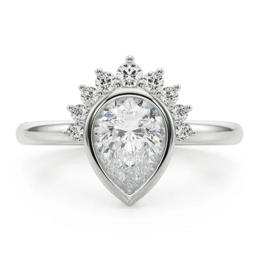 The Aurelia White Gold Pear Cut Engagement Ring
