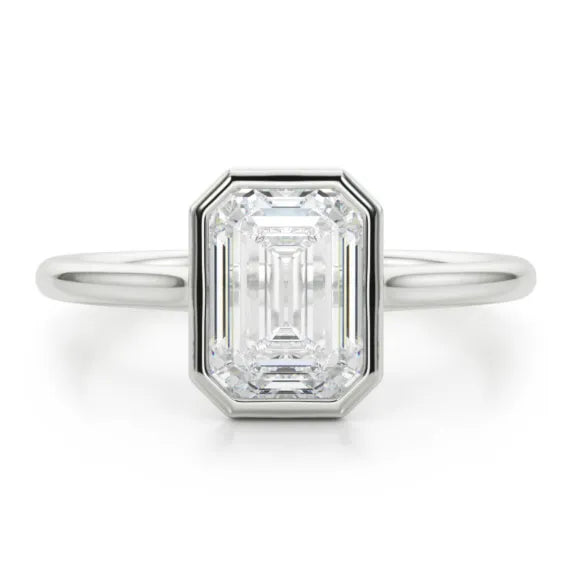 The Madeline White Gold Emerald Cut Engagement Ring