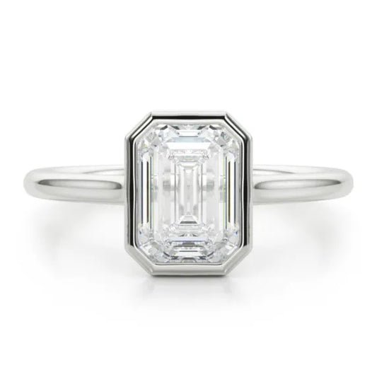 The Madeline White Gold Emerald Cut Engagement Ring