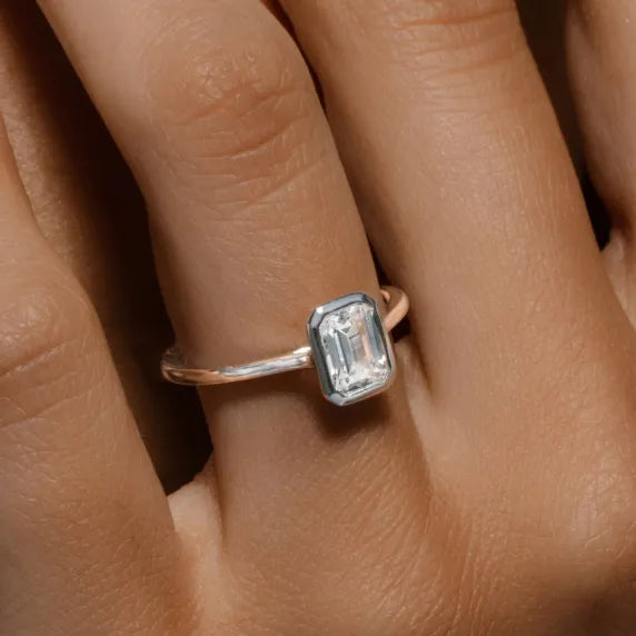 The Madeline White Gold Emerald Cut Engagement Ring