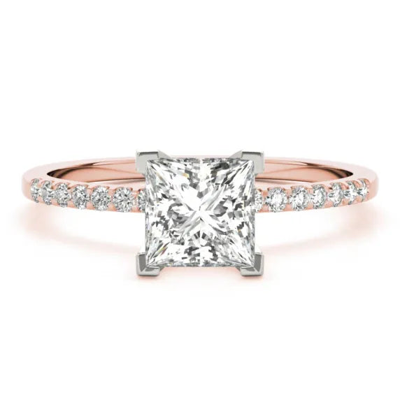Solon Princess Cut Rose Gold Engagement Ring