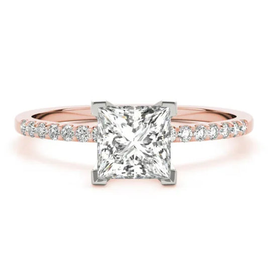 Solon Princess Cut Rose Gold Engagement Ring